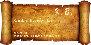 Kanka Benáta névjegykártya